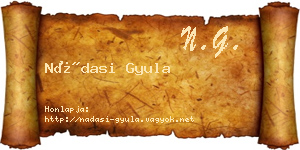 Nádasi Gyula névjegykártya